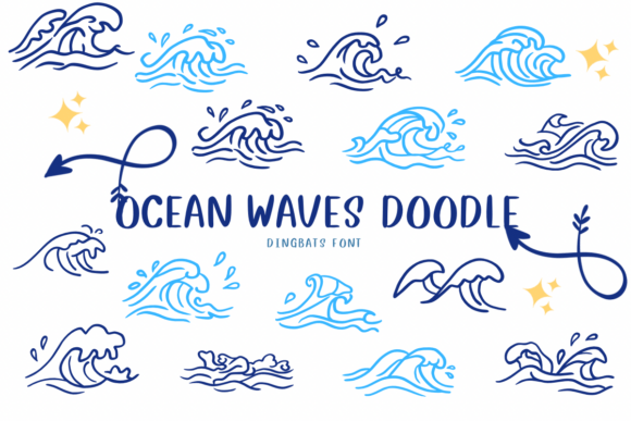 Font Choice That Waves: Ocean Waves Doodle for Campaign Design
