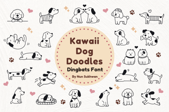 Kawaii Dog Doodles: A Font for Heartfelt Design