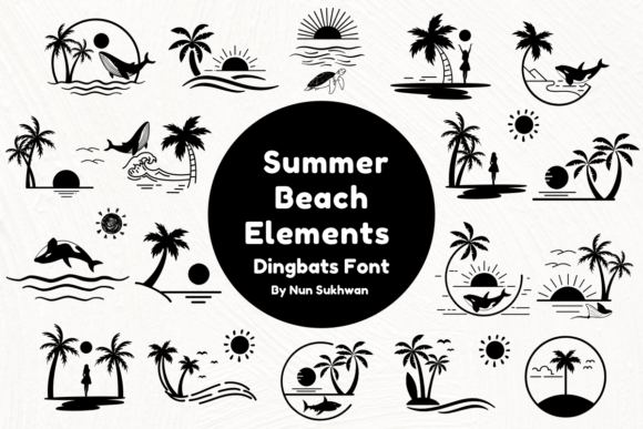 Summer Beach Elements: A Font for Visual Storytelling