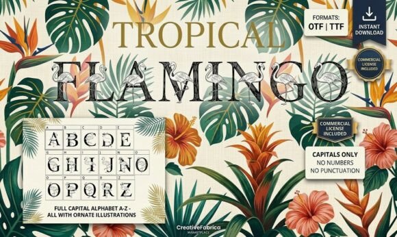 Tropical Flamingo: A Display Font for Editorial Elegance
