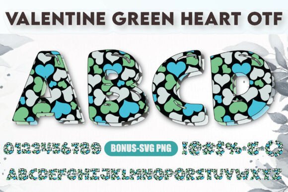 Valentine Green Heart Font for Business Branding