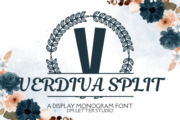 Verdiva Split Monogram: A Botanical Font for Crafters and Designers